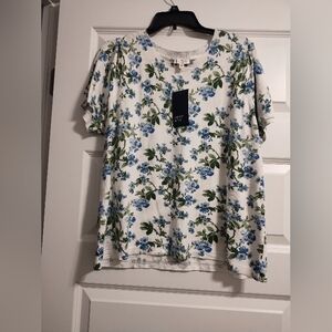 Floral Short Sleeve Sweater